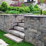 Natural,Stone,Steps,And,Retaining,Wall,In,The,Garden.